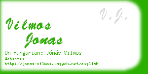 vilmos jonas business card